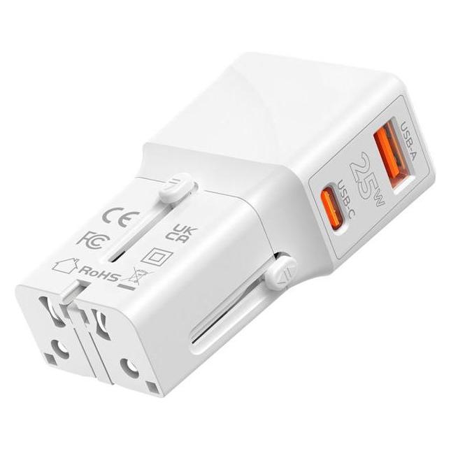 Mobile Origin Travel adapter 25W EU/US/UK/AU whi (TAD25-2P-WHT)