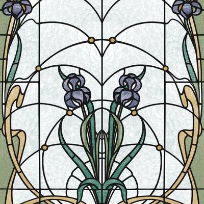 "Veer Decor Floral Stained Glass Wallpaper - Roll 20.86""x33ft"