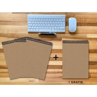 A 4 Notizblock - Set, 3+1 gratis, Luxury 80 Seiten MUSKAT Designerecycling, liniert