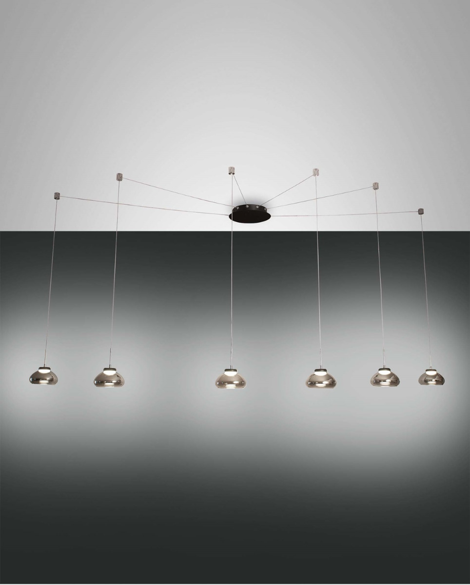 Fabas Luce 6er-LED-Pendelleuchte ARABELLA grau 3547-46-126 8019282510529