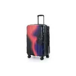 Suitline - Reisekoffer mittelgroß mit Erweiterung, Trolley Hartschale glänzend Farbverlauf, 4 Rollen,TSA, Neon Red
