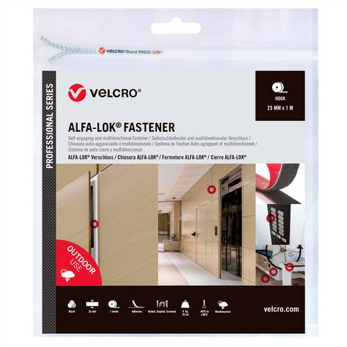 VELCRO Alfa-Lok Fastener 1m Hakenband 25mm schwarz