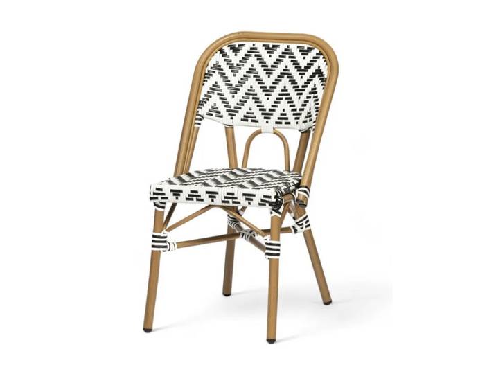 Chaise de terrasse ALMA - Tressage noir et blanc