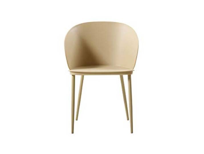 Homemania Stuhl Dalis, 2 Stück, Farbe Khaki aus Polypropylen und Metall für Büro, Wohnzimmer, Esszimmer, Küche, Schlafzimmer, Letto-Tavolo, L55xP56xA80,5 cm