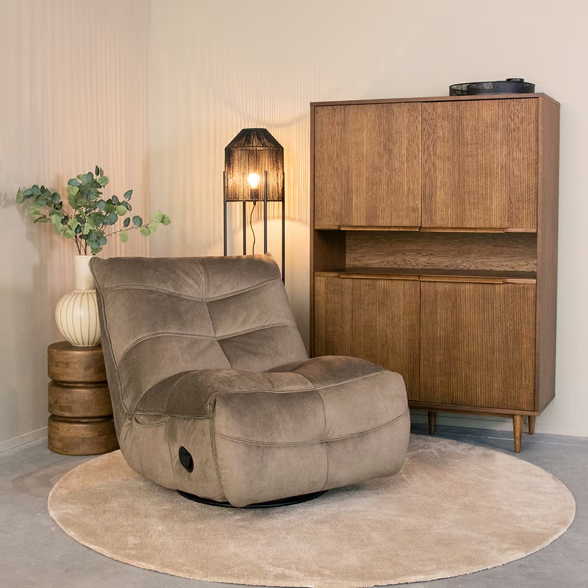 LABEL51 Relaxfauteuil Take It Easy Cosmo stof - Taupe