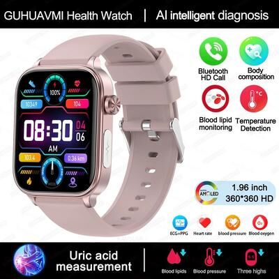 Uplift Essentials AI Health Diagnostic & Body Composition Smartwatch pink