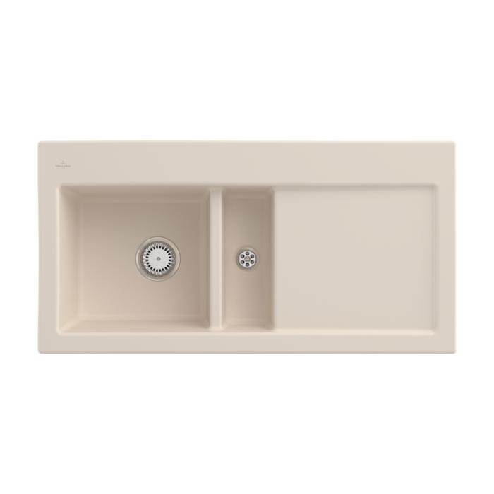 Villeroy und Boch Subway 60 Einbauspüle 677000FU Spülbecken links, 1000 x 510 mm, ivory CeramicPlus