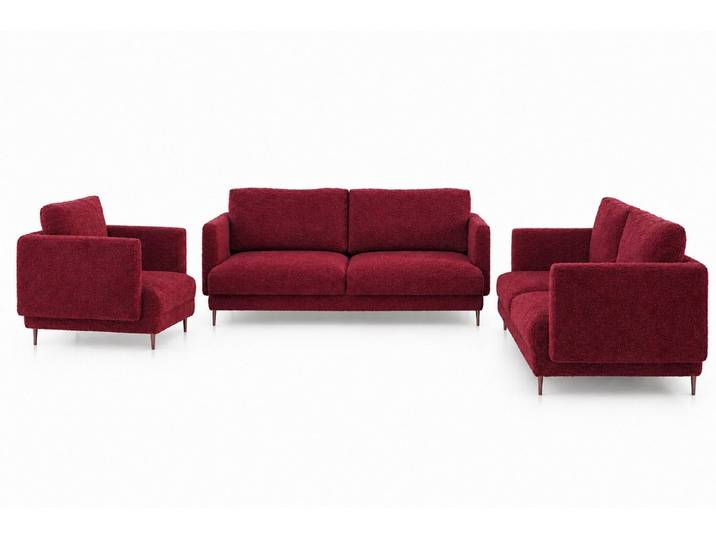 Fun Möbel Polstergarnitur Designerset HELMER 3-2-1 in Stoff, (3-2-1 Set), Rücken echt bezogen