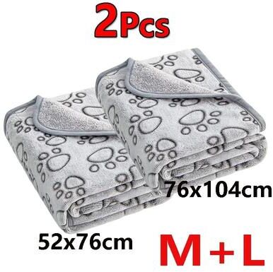 Uplifted Finds Premium Ultra Soft Fluffy Pet Blanket (2 Pack) 2 Pcs Gray M l