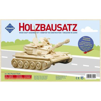 PEBARO 862 - Holzbausatz Panzer, 172 Teile, Holzkonstruktion zum Zusammenstecken