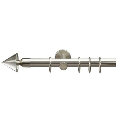 Gardinenstange LIEDECO "Kegel", silber (silberfarben), L:240cm Ø:20mm, Gardinenstangen