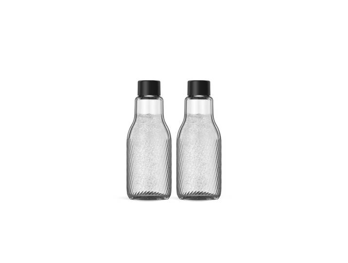 Wasserkaraffe SODASTREAM Crystal Glaskaraffe DWS 1L, 2er-Pack , transparent, schwarz, 1.000ml, Karaffen, Wasserkaraffe, 0,95 Liter Fassungsvermögen