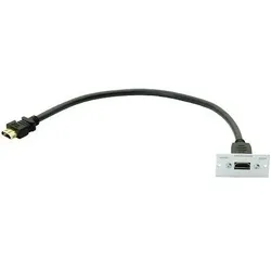 Kindermann HDMI with Ethernet Blende mit Kabel Bu/Bu 7441000542, 54x27mm (0.05 m), Videokabel, Silber