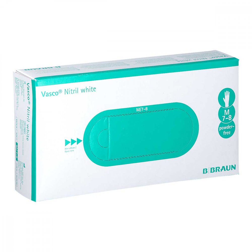 B. Braun Melsungen AG Vasco Nitril white Untersuchungshandschuhe Größe m 07789344
