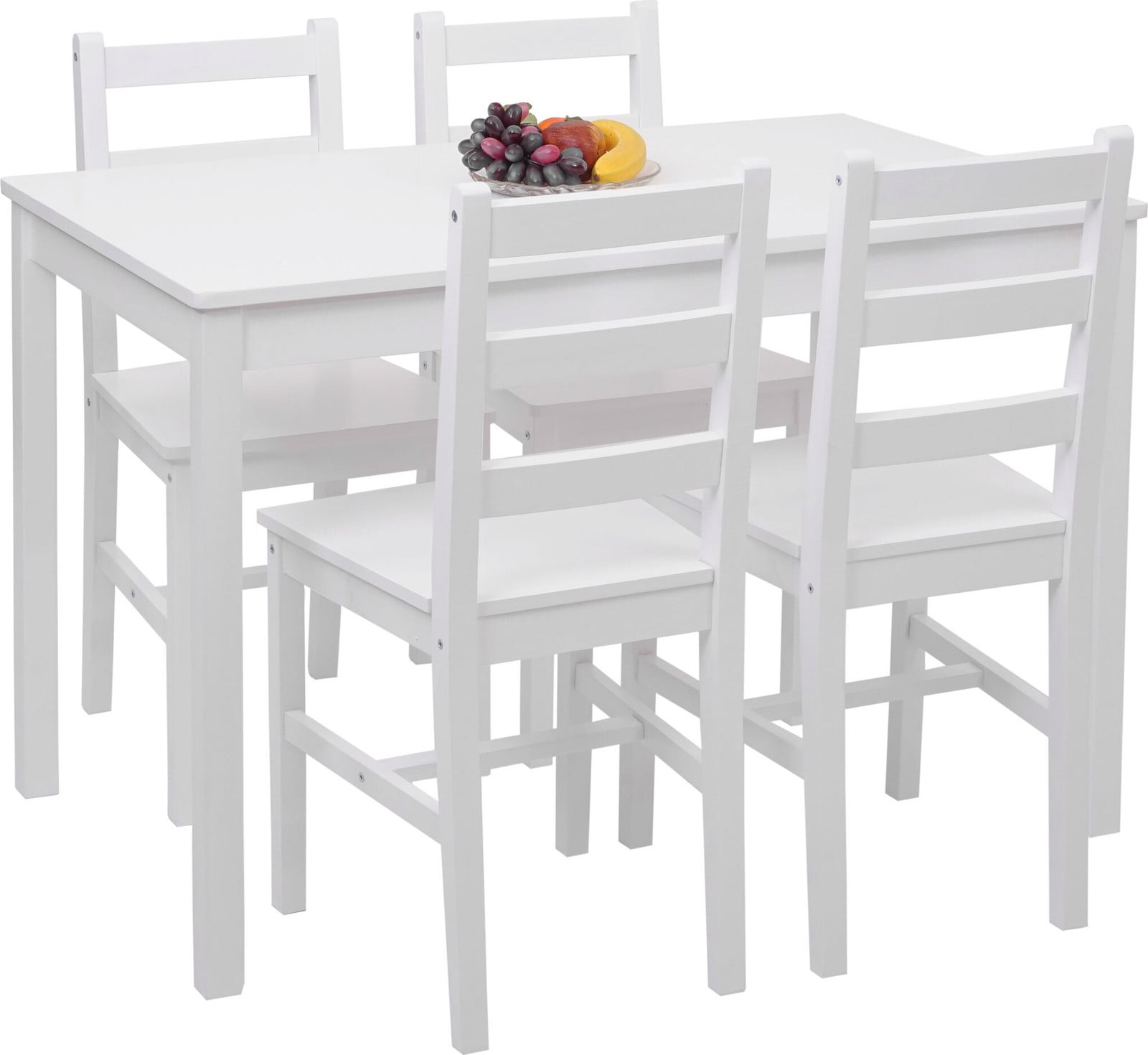 Mendler Eetkamer set HWC-F77 wit massief hout landelijke stijl