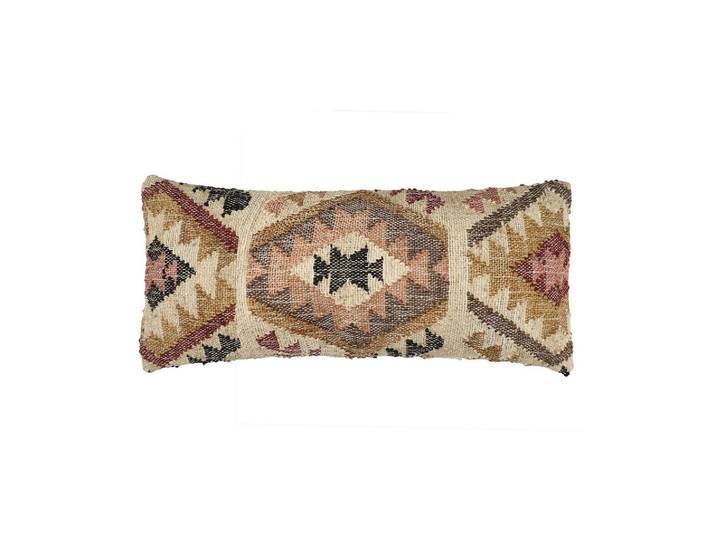 Coussin en coton multicolore, rectangulaire, à motifs, kilim - Po