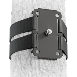 ledscom.de Gurthalterung ZURR für Leuchten mit M6-Gewinde, für Pfosten und Bäume bis 145cm Umfang, aus Edelstahl