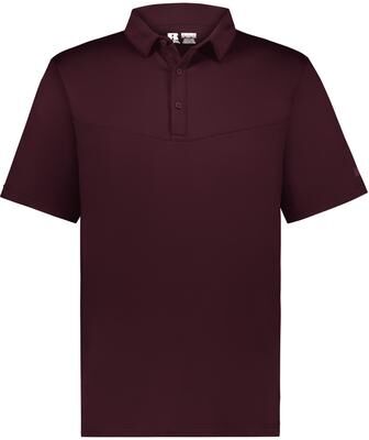 Russell Athletic R10GKM SIDELINE GRID POLO Shirt in Maroon size Small   Polyester