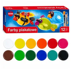 MONA Schul-Deckfarben 12 Farben x 20 ml
