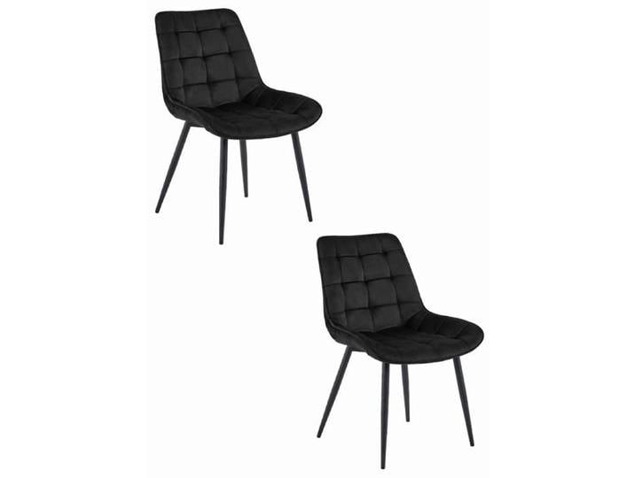 Chaise BERA - velours noir / pieds noirs x 2