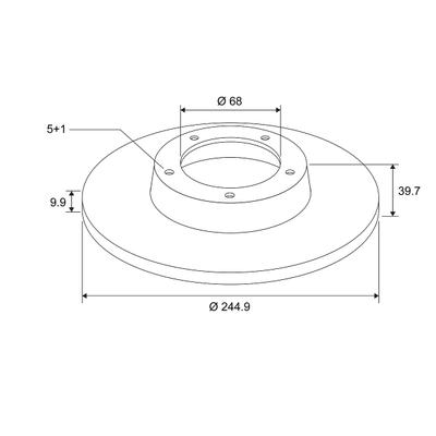 VALEO Bremsscheibe 186807 Hinterachse voll 245mm 10mm für VW
