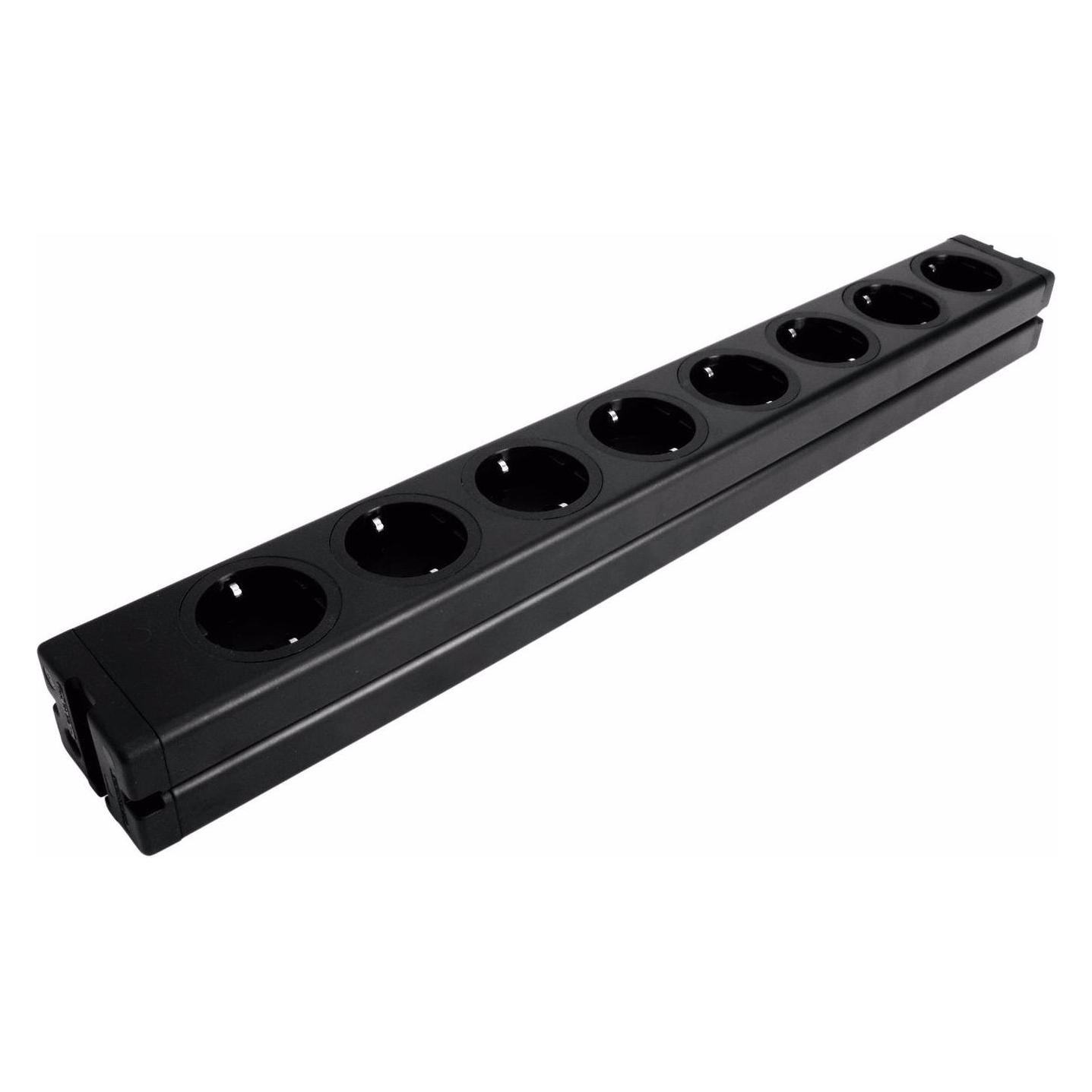 Eurolite Steckdosenleiste 8-fach ALU sw (8x, CEE 7/3) (30240090)