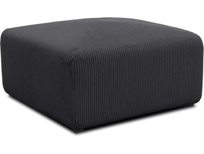 DOMO. collection Polsterhocker Malia, Hocker, Anthrazit Cord Hocker als Modul-Sofa kombinierbar, Kreuznaht, Einzelelement, 85 x 85 x 42 cm (BxTxH) – flexibel & gemütlich