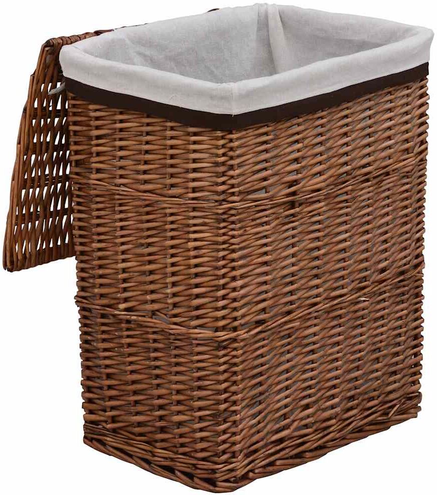 vidaXL Panier à linge Marron Saule