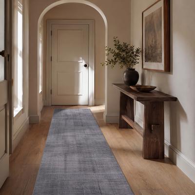 World Rug Gallery Linear Block Machine Washable Non-Slip Backing Area Rug