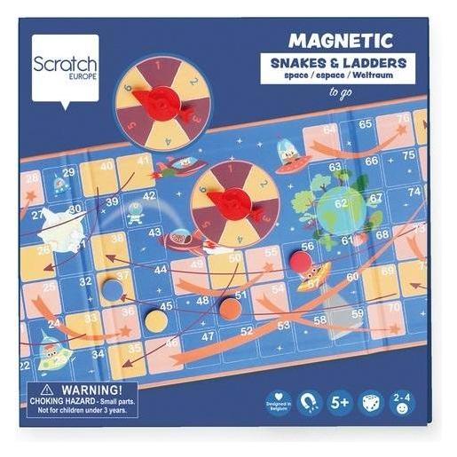 Scratch Magnetspiel Leiter mit Kreisel Weltraum (1 - 4 Spieler) (5414561822103)