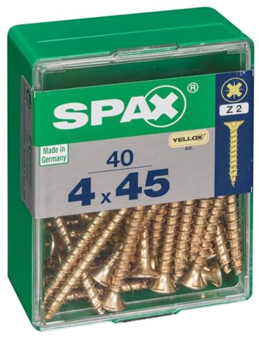 Spax Sax Cab houtschroeven, geel, 4,0 x 45 mm, 40 stuks