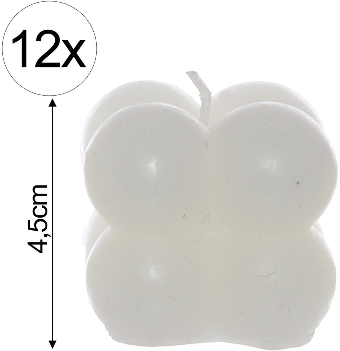 Set van 12 witte Bubble Kaarsen - Trendy en minimalistische decoratieve geurloze designkaarsen