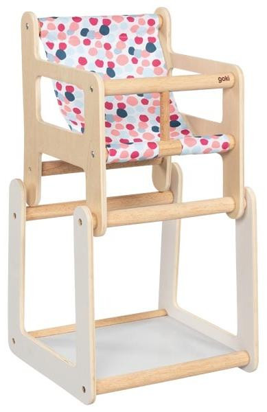 Goki houten poppenstoel met tafel, 2-in-1 poppenmeubilair
