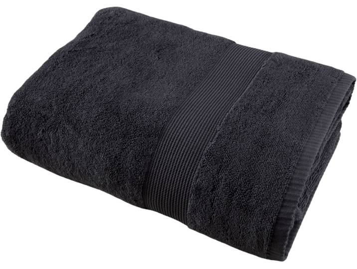 Duschtuch EGERIA Pure , schwarz (stone), B:90cm L:150cm, Frottier, Baumwolle, Handtücher, Duschtuch, 90x150 cm