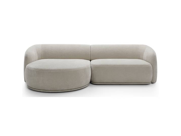 Modulares Ecksofa Bommo L-förmig linksseitig grau-beige Chenille