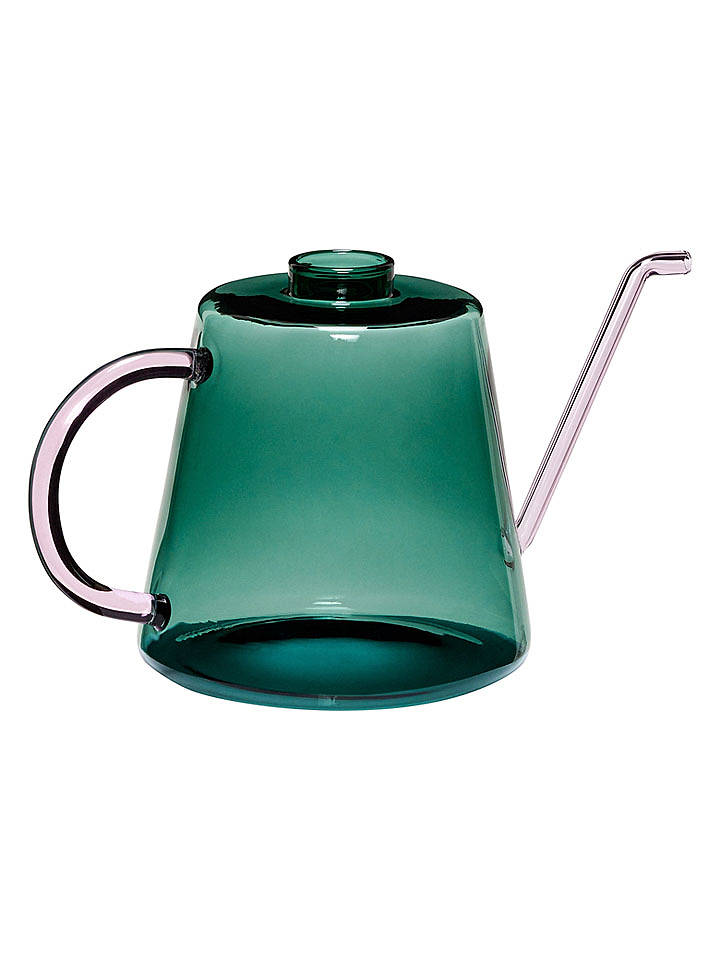 Hübsch Gießkanne "Flora" in Türkis/ Rosa - (B)24 x (H)14 cm - onesize