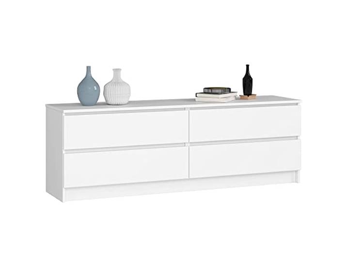 Home Collective Kommode weiß 160cm breit mit 4 Schubladen, Schlafzimmer und Wohnzimmer, vielseitig einsetzbar für Flur und Kinderzimmer