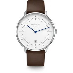 STERNGLAS - NAOS XL - weiß - silber - premium dunkelbraun / 42MM