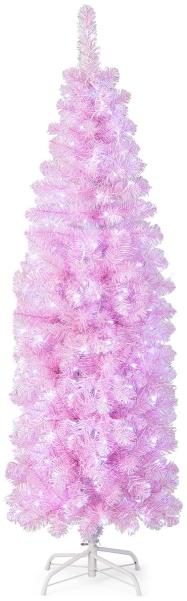 SureDeal® Kerstboom met koelwitte LED-takpunten - Roze en Wit