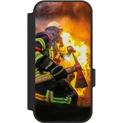 Nivocase Klapphülle für Google Pixel 10 Handyhülle aus Kunst Leder NIVOflip schwarz Feuer Feuerwehr (Google Pixel 10), Smartphone Hülle, Schwarz