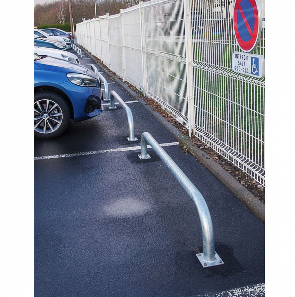 PROCITY Bogenförmige Sperre für Parkplätze, 2000 mm, verzinkt