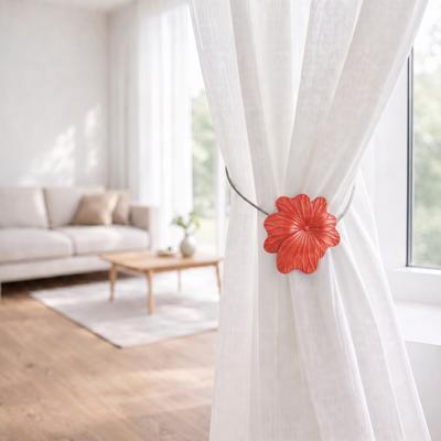 Evideco Magnetic Curtain Tieback Holdback Flower, No Drill Decorative Drapery Holder