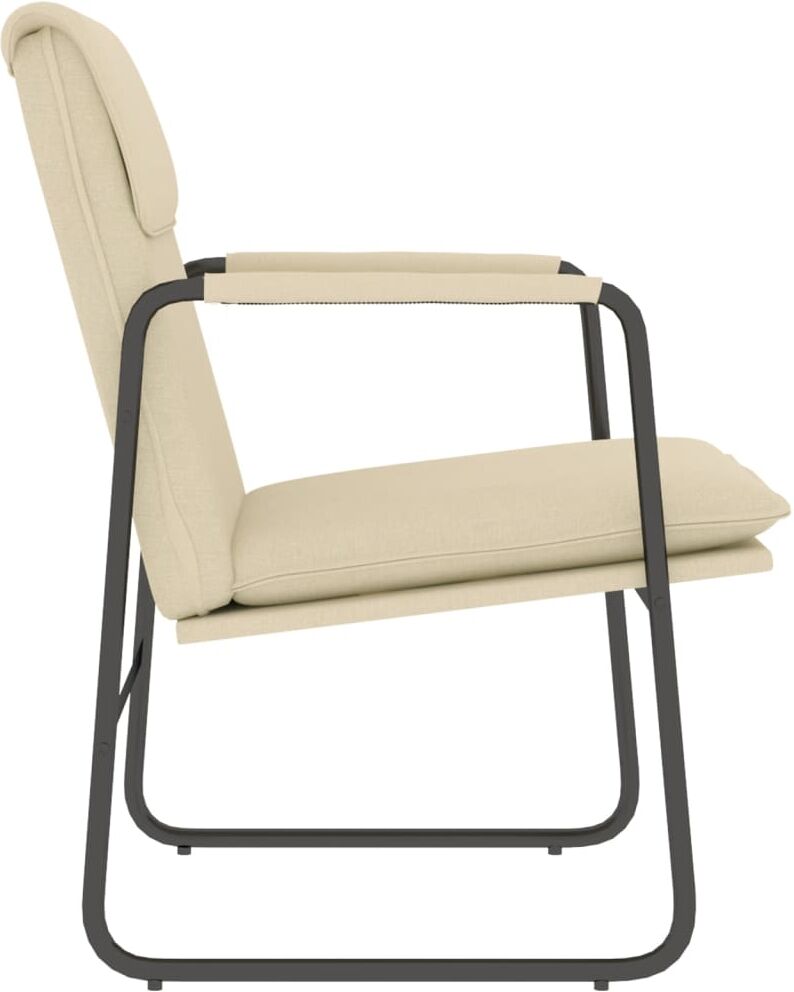 vidaXL Chaise longue Crème 55x64x80 cm Tissu