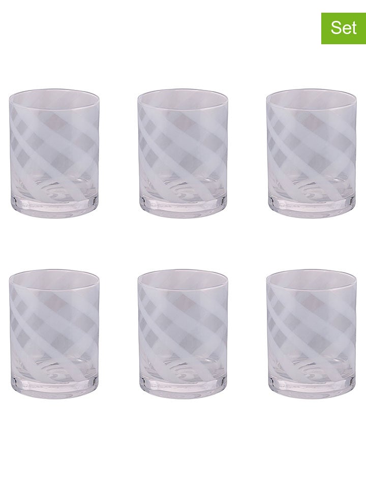 Villa d´Este 6er-Set: Gläser "Vertigo" in Weiß - 340 ml - onesize