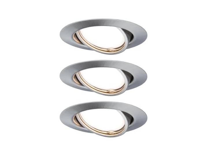 Paulmann 93425 Spot encastré LED Base rond incl. 3x5W gradable projecteurs encastrés Acier brossé spot métal lampe encastrée 3000 K