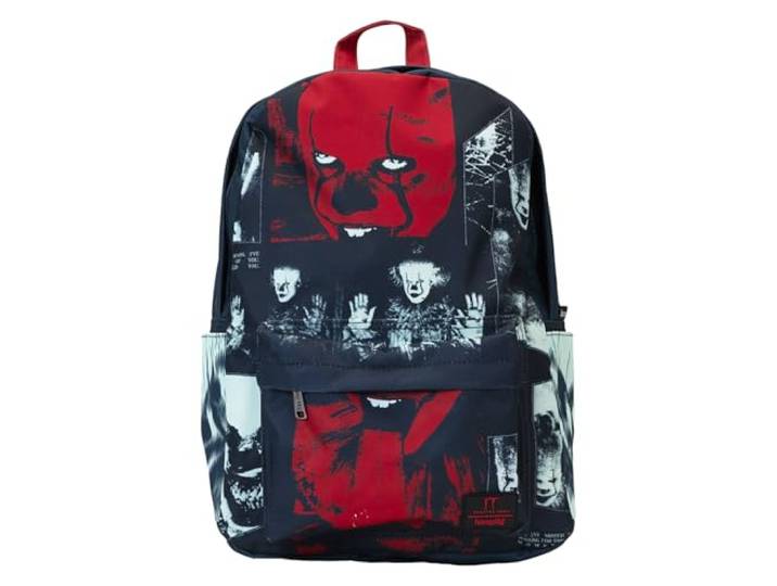 Loungefly Warner Brothers It Pennywise I Heart Horror nylon rugzak van volledige grootte