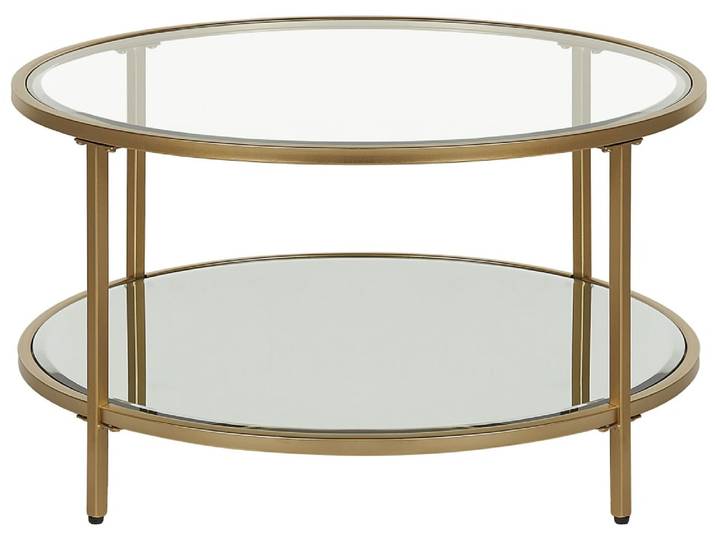 Table basse verre de sécurité doré