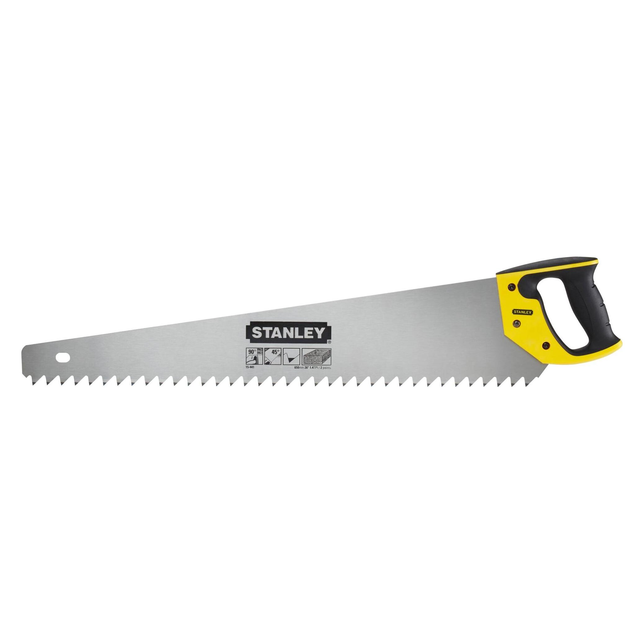 Stanley Porenbetonsäge HP (650 mm Länge, 1.2 Zähne/Inch, Hardpoint-Verzahnung, Handgriff mit 45°/90° (1-15-441)