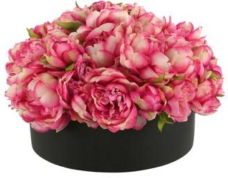 Creative Labs Peony Arrangement in a Round Fiberstone Planter