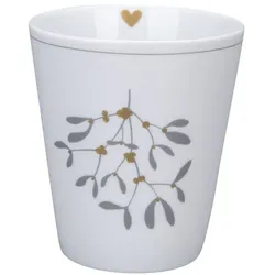 Krasilnikoff Happy Mug Mistletoe, Ø8.7 x H10cm, weiss